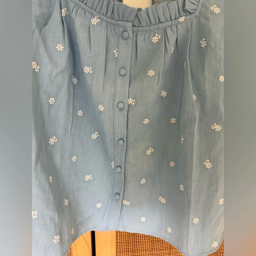 Sezane Kellia Blouse in Denim size 6 NWT 100% cotton - Picture 9 of 16